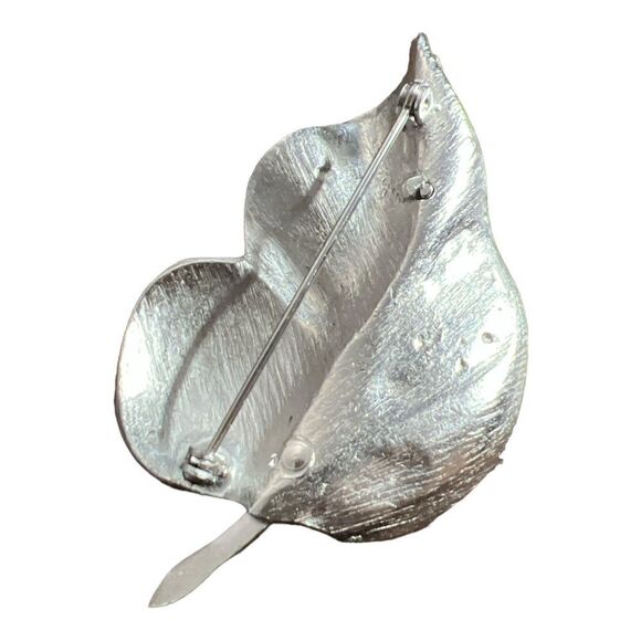Vintage Silver Leaf Brooch  - Picture 1 of 2